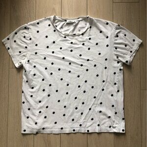 Pull & Bear Black & White Polka Dot T Shirt